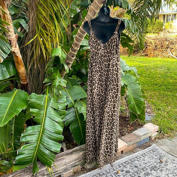 Arden b leopard print  silk slip style dress - Picture 5 of 9